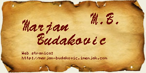 Marjan Budaković vizit kartica
